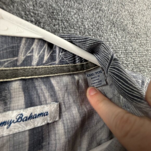 Tommy Bahama 3XL Silk Polyester Short Sleeve Floral Gray Vacation Mens Beach - Picture 9 of 16